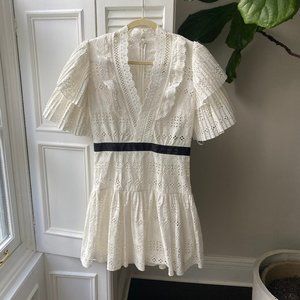 Self Portrait White Lace Mini Dress